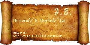 Hrivnák Borbála névjegykártya
