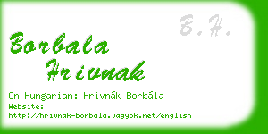 borbala hrivnak business card