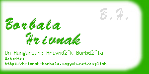 borbala hrivnak business card